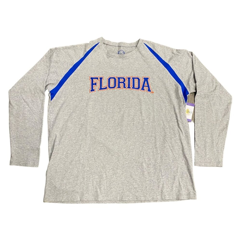 Campus Drive Mens XXL Gray Florida Tshirt Gators Embroidered Long Sleeve Cotton